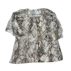 Chico's Tan Sheer Blouse Womens‎ Size 2 Open Shoulder NWT